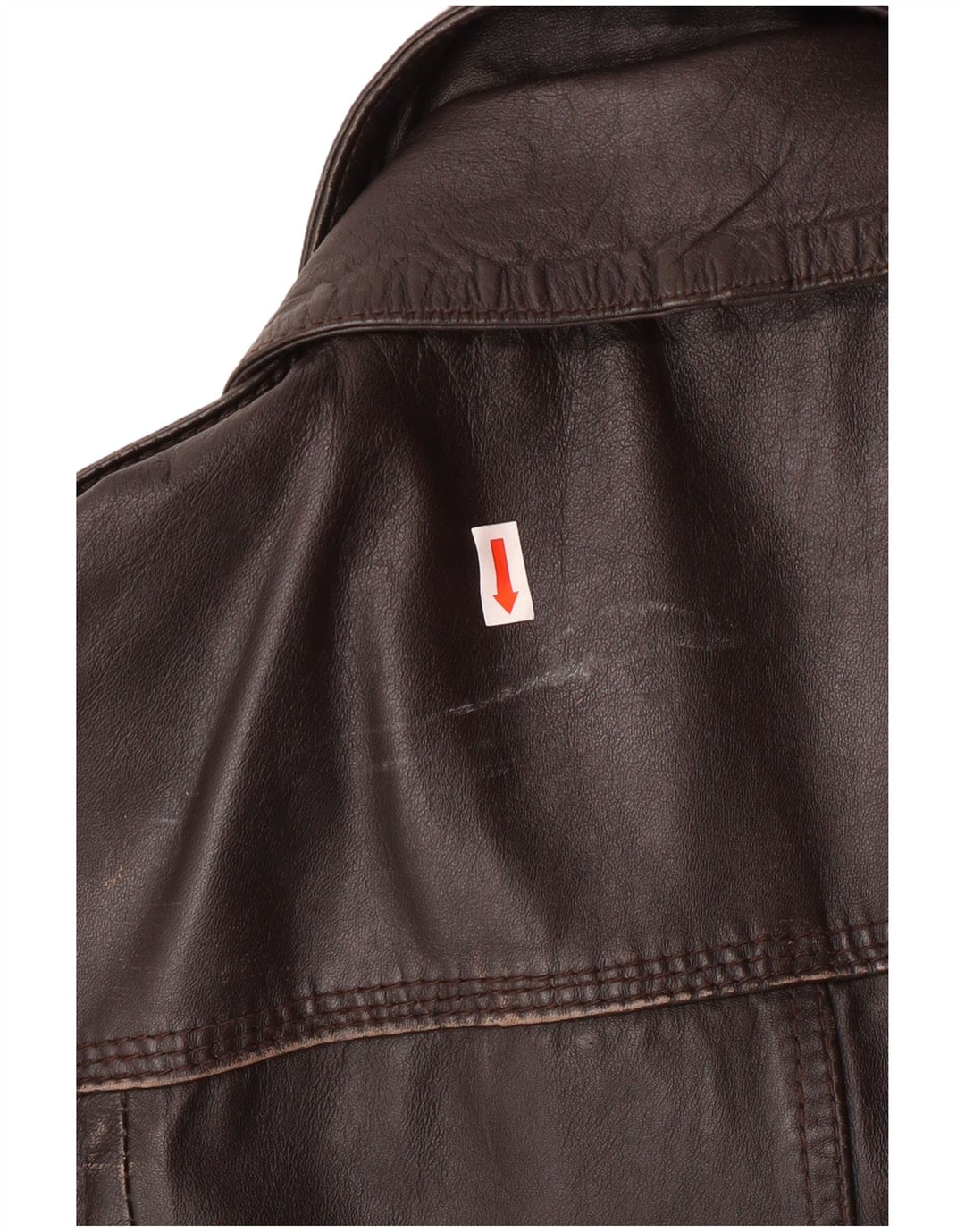 Superdry Herren-Militärlederjacke, UK 40, großes braunes Leder