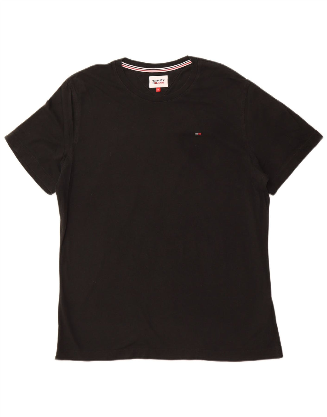 TOMMY HILFIGER Herren T-Shirt Top XL Schwarz Baumwolle