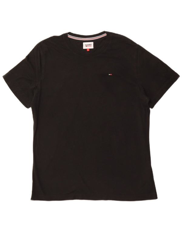 TOMMY HILFIGER Herren T-Shirt Top XL Schwarz Baumwolle