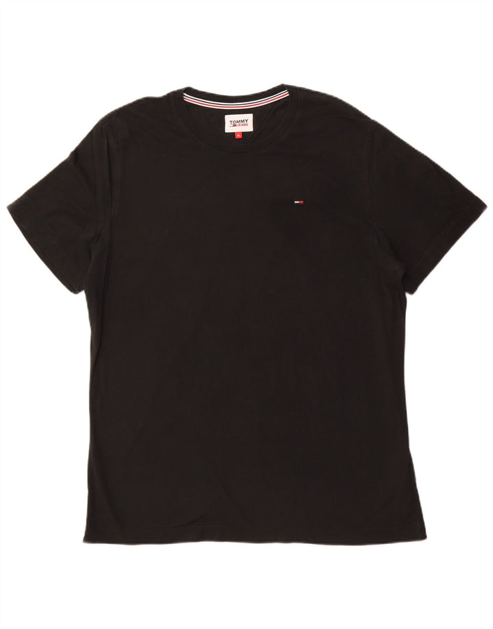 TOMMY HILFIGER Herren T-Shirt Top XL Schwarz Baumwolle