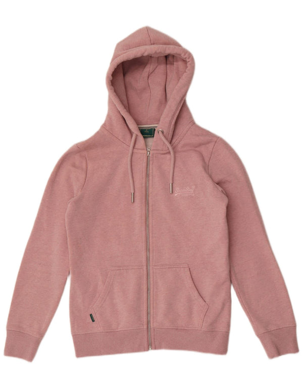 Superdry Damen Zip Hoodie Pullover UK 10 Small Pink