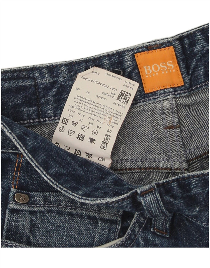 Hugo Boss Herren Straight Jeans W31 L34 Blaue Baumwolle