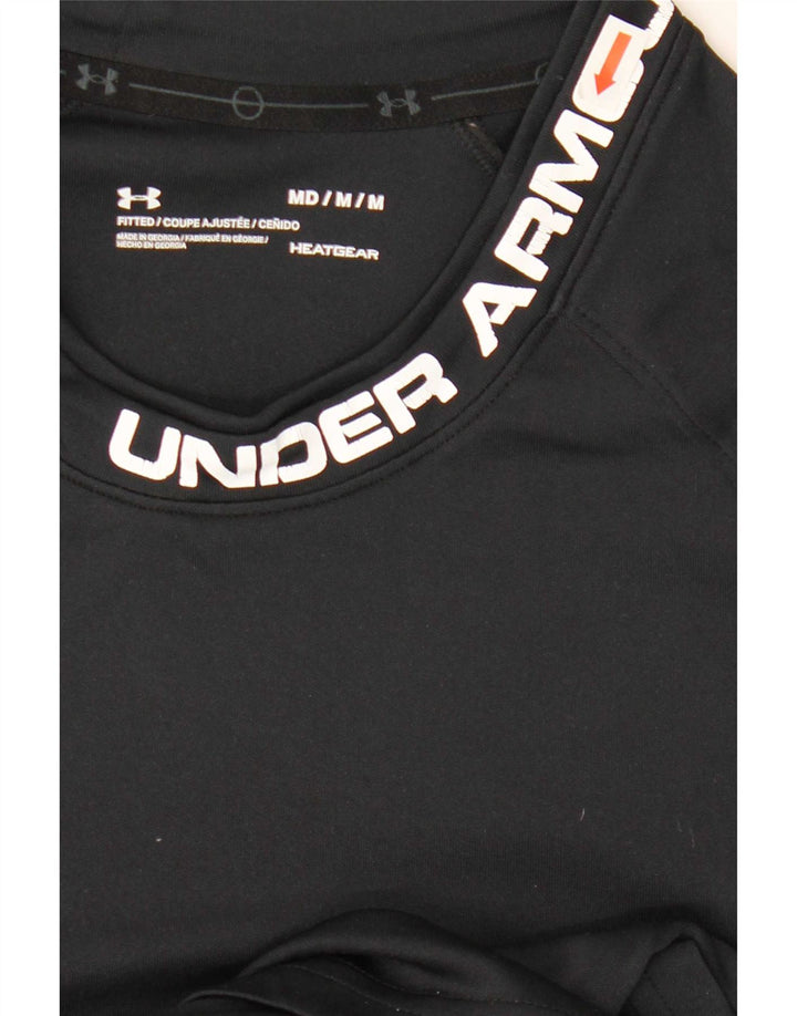 Under Armour Herren Heat Gear Graphic T-Shirt Top Mittelschwarzes Polyester