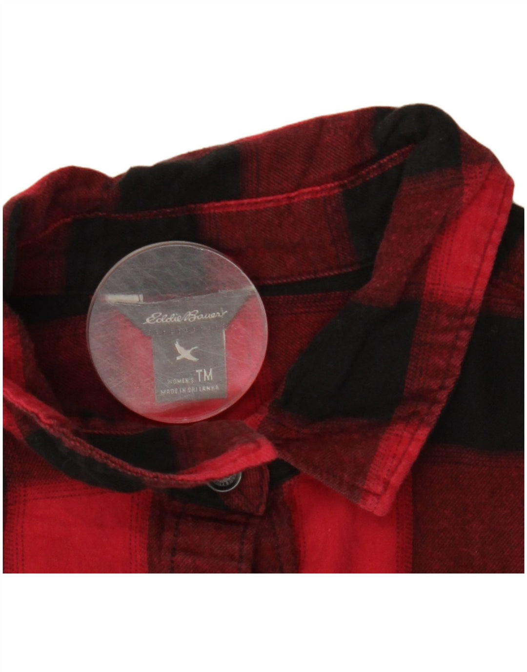 EDDIE BAUER Damen Flanellhemd UK 14 Mittelrot kariert