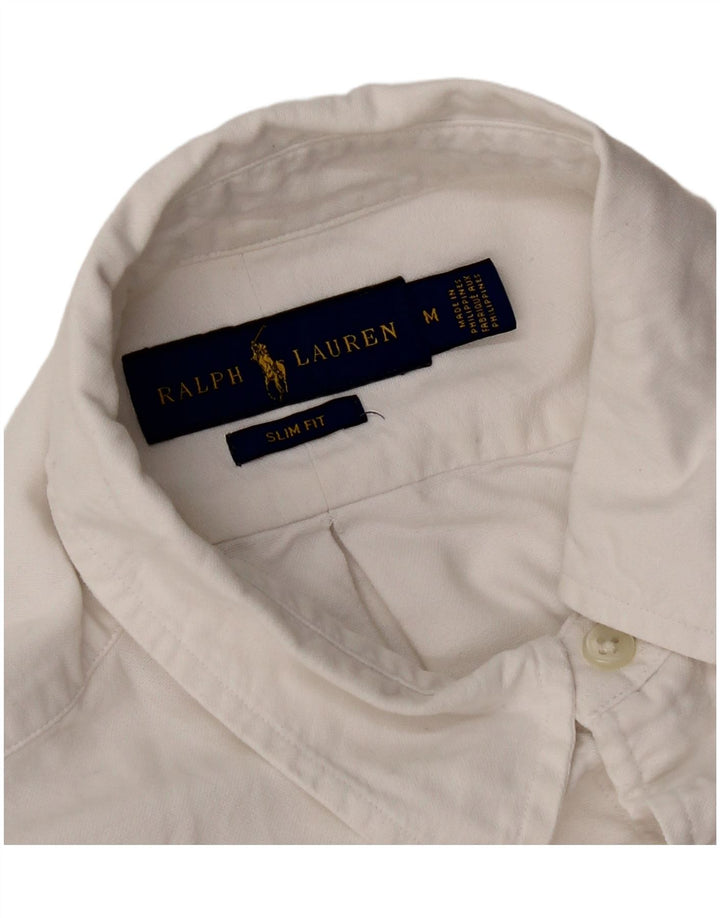 Ralph Lauren Slim-Fit-Hemd für Herren aus mittelweißer Baumwolle