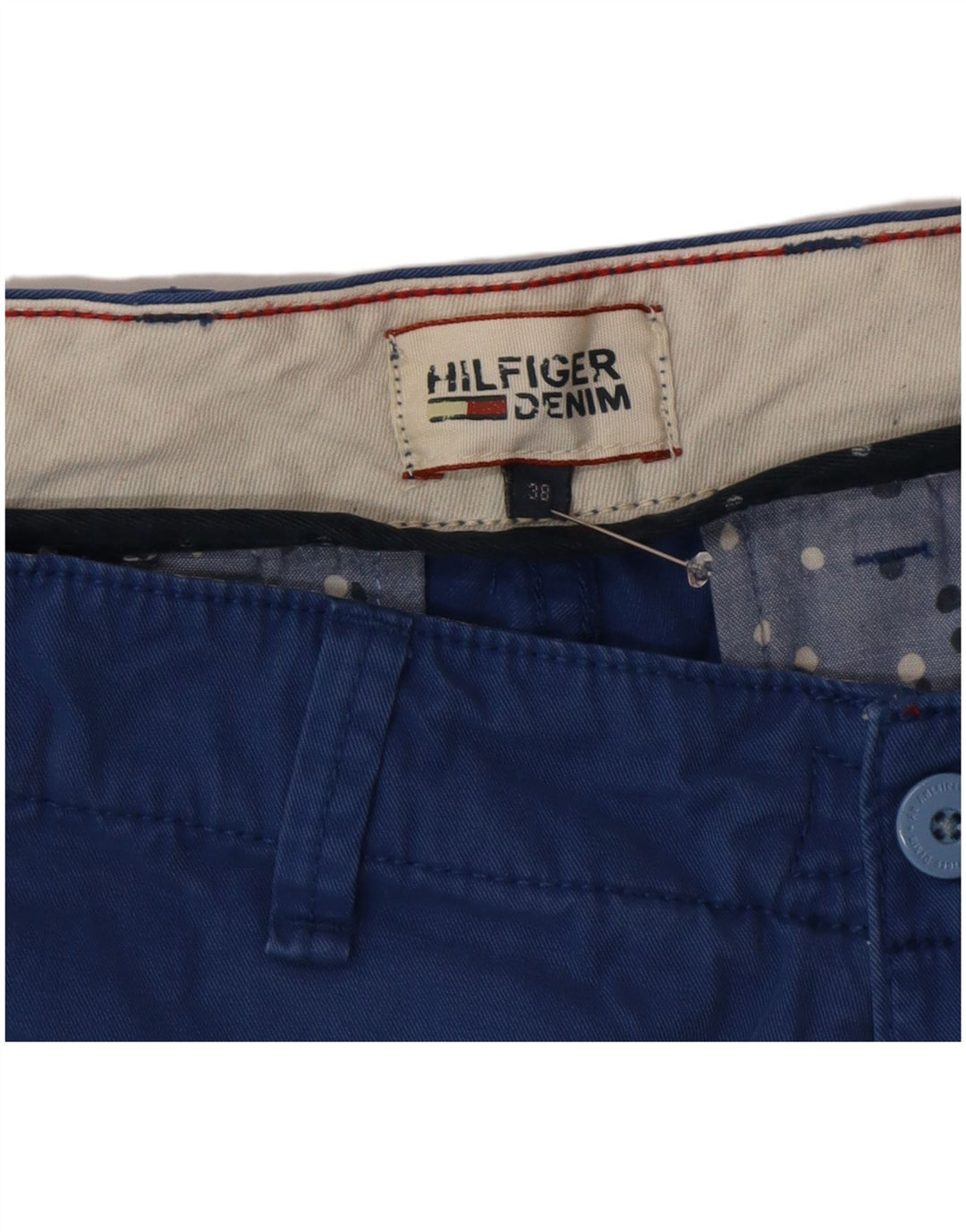 TOMMY HILFIGER Herren Chino Shorts W38 XL Blaue Baumwolle