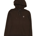 Armani Jeans Herren-Kapuzenpullover mit normaler Passform, Knopfkragen, mittlere Khaki-Baumwolle