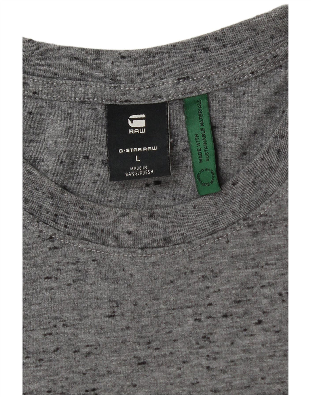 G-STAR Mens T-Shirt Top Large Grey Flecked Cotton