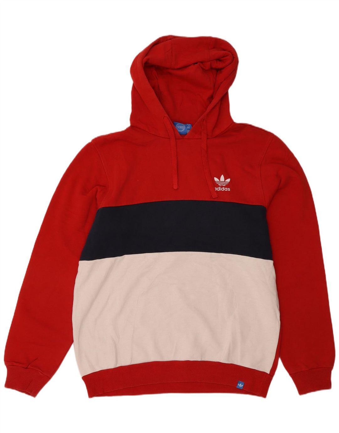 ADIDAS Herren Kapuzenpullover aus mittelroter Colourblock-Baumwolle