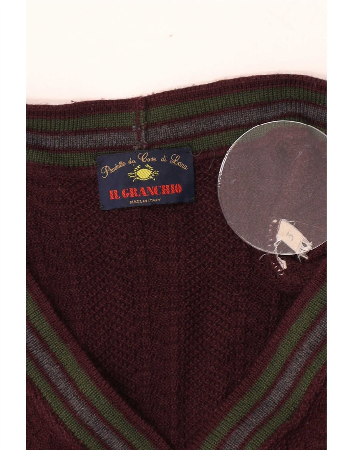 Il Granchio Herren-Strickjacke, klein, kastanienbraun gestreift