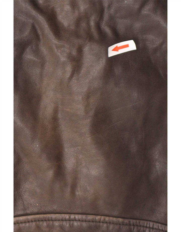 All Saints Herren-Leder-Bikerjacke, UK 40, großes schwarzes Leder