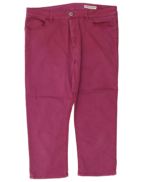 Marks & Spencer Damen-Caprihose mit hoher Taille, UK 16, Größe L W34 L21, Lila