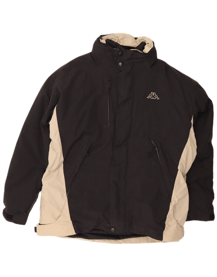 KAPPA Herren Loose Fit Windjacke UK 40 Large Schwarz Colourblock