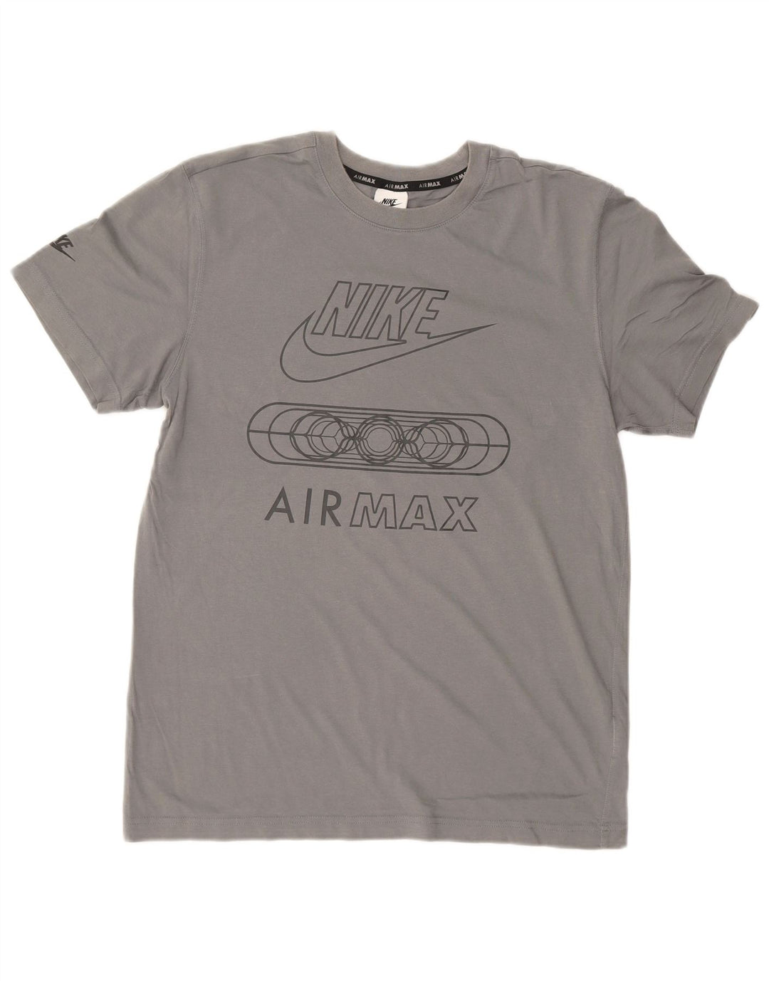 NIKE Mens Graphic T-Shirt Top Medium Grey Cotton
