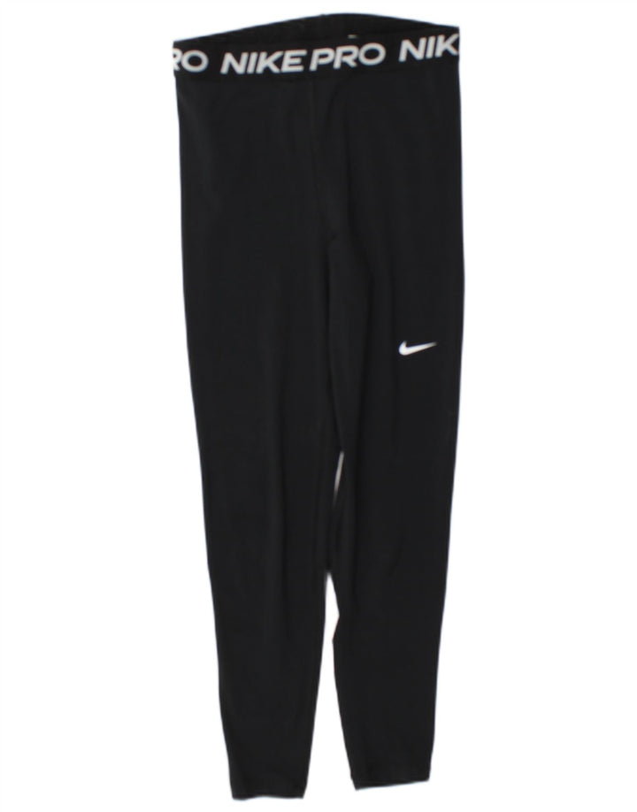 Nike Damen Dri Fit Graphic Leggings UK 10 Small Schwarz Polyester
