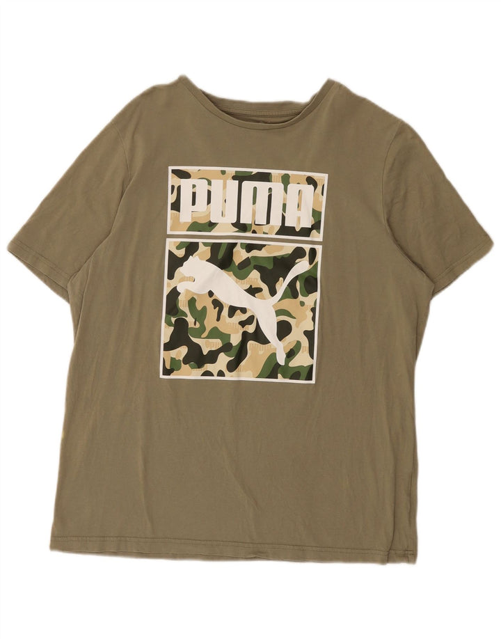 PUMA Herren Grafik T-Shirt Top Large Khaki