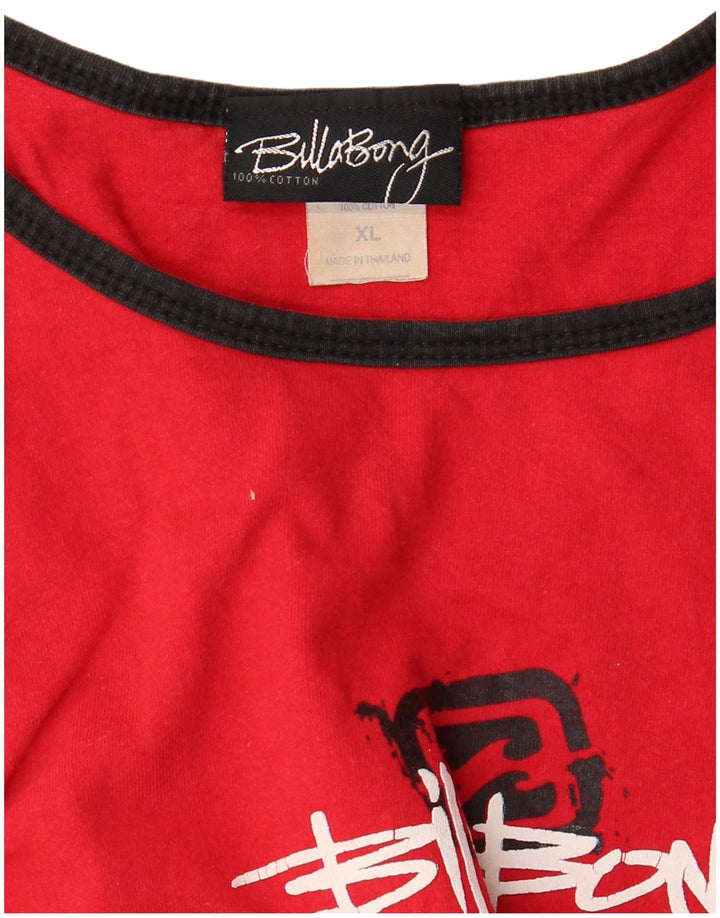 Billabong Herren Grafik-Weste-Top XL aus roter Baumwolle