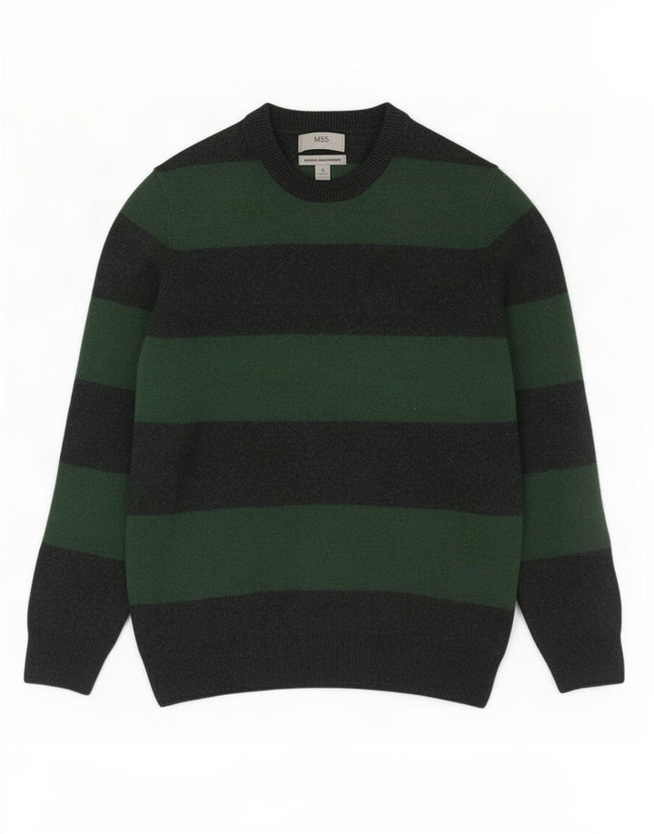 Marks & Spencer Jungen-Pullover mit Rundhalsausschnitt, 14–15 Jahre, mittelgrün