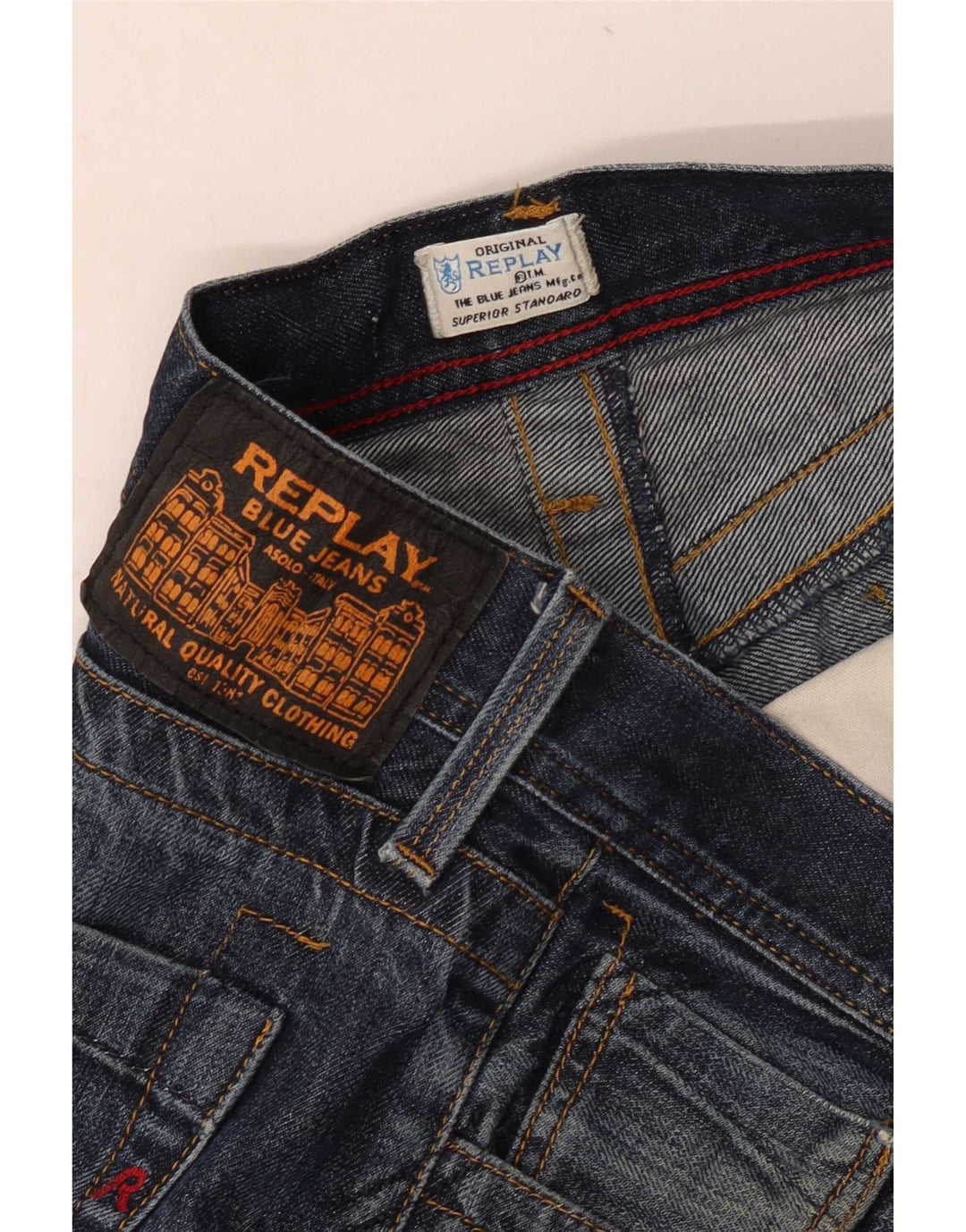 Replay Herren Straight Jeans W32 L30 Marineblau