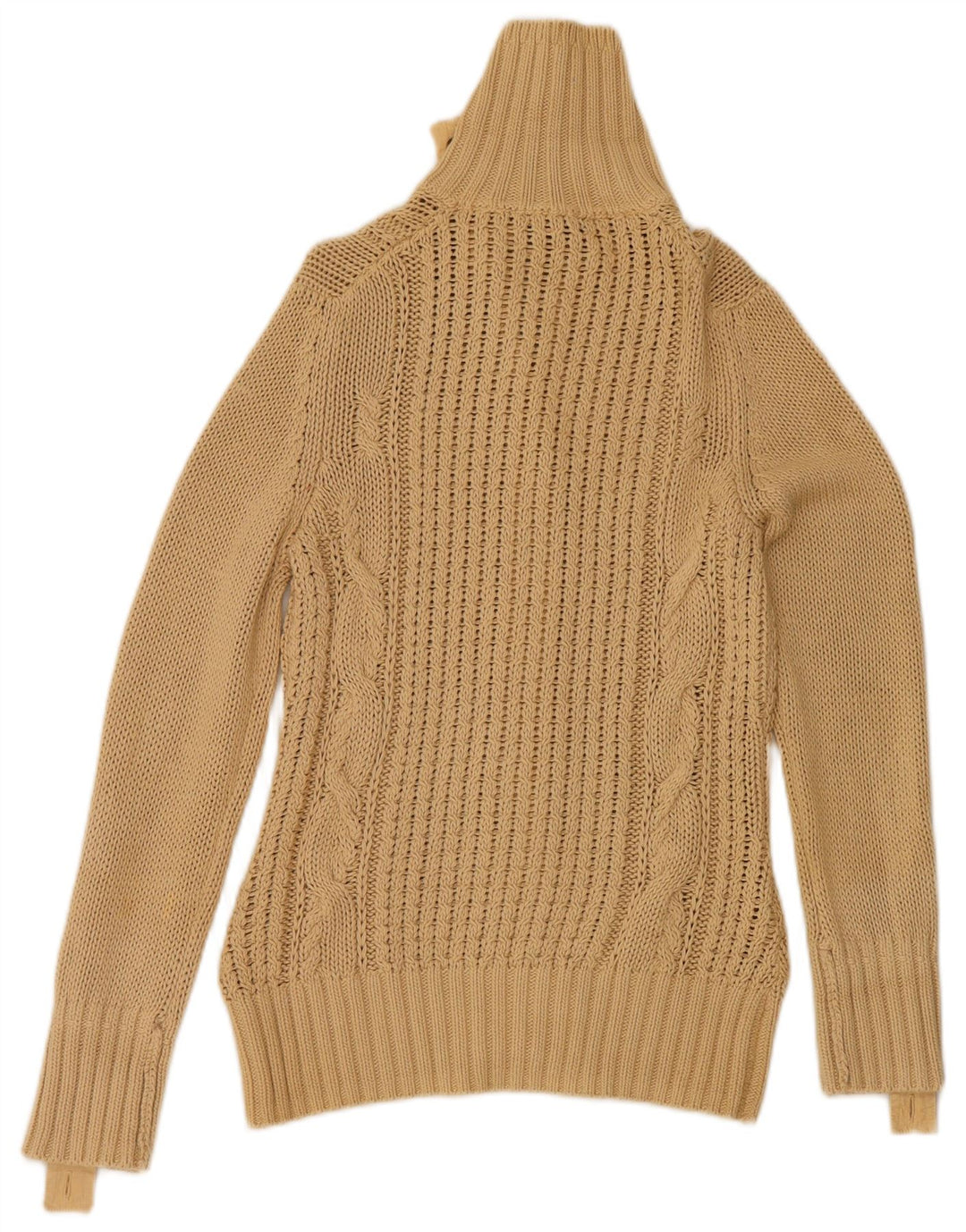 Massimo Dutti Damen-Cardigan-Pullover UK 12 Mittelbeige Baumwolle