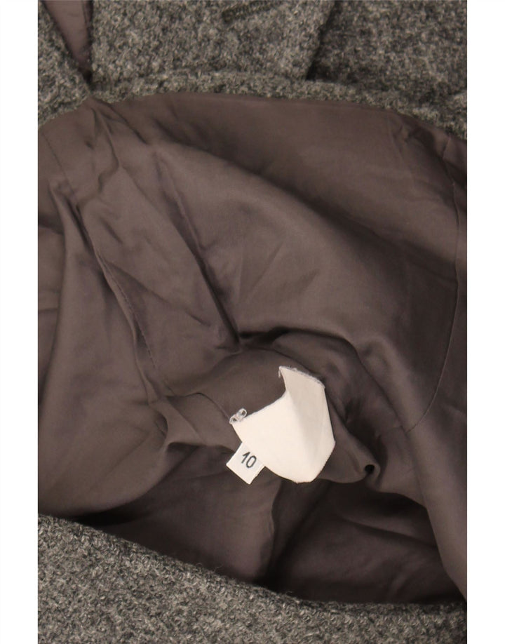 GEMELLI Womens Double Breasted Blazer Jacket UK 10 Small Grey Vintage Gemelli and Second-Hand Gemelli from Messina Hembry 