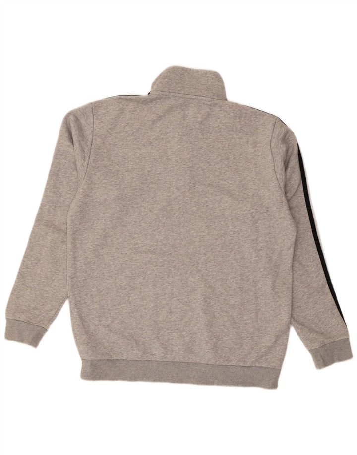 ADIDAS Mens Zip Neck Sweatshirt Jumper Medium Grey Cotton