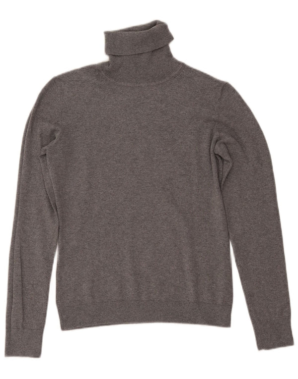 TOMMY HILFIGER Damen Rollkragenpullover Pullover UK 10 Small Graue Baumwolle