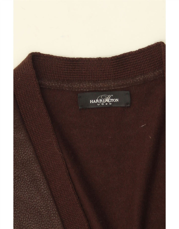 Vintage Herren Cardigan Pullover mittelbraune Wolle