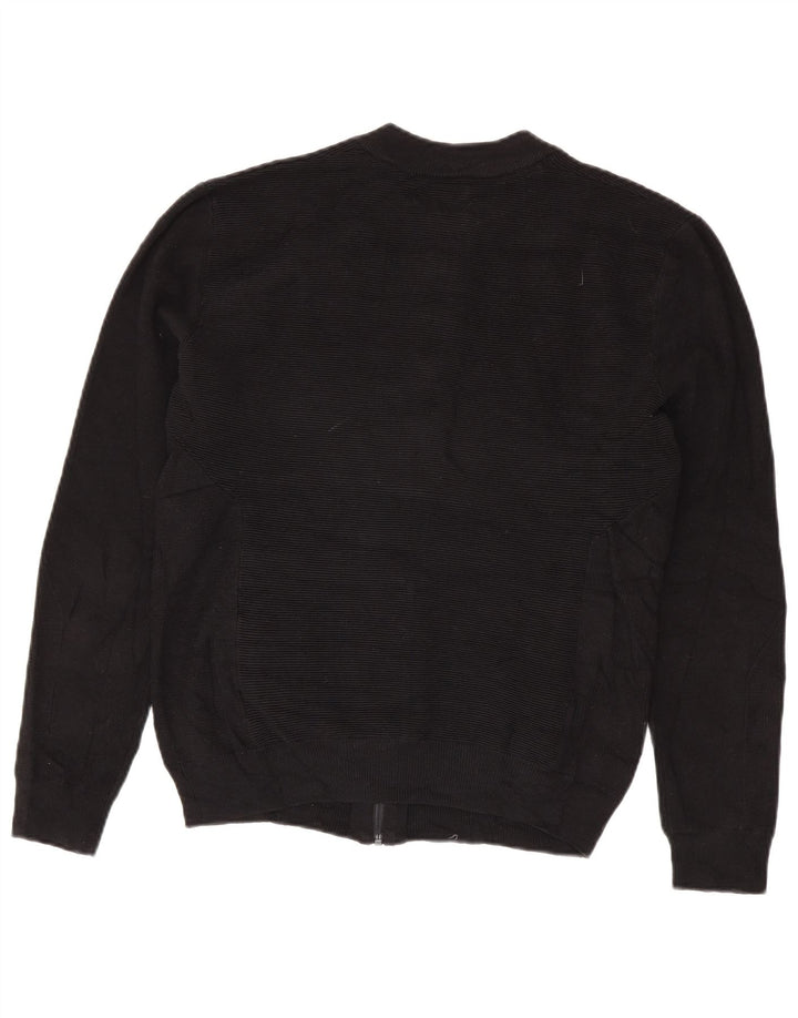 Zara Herren-Strickjacke, groß, aus schwarzer Baumwolle