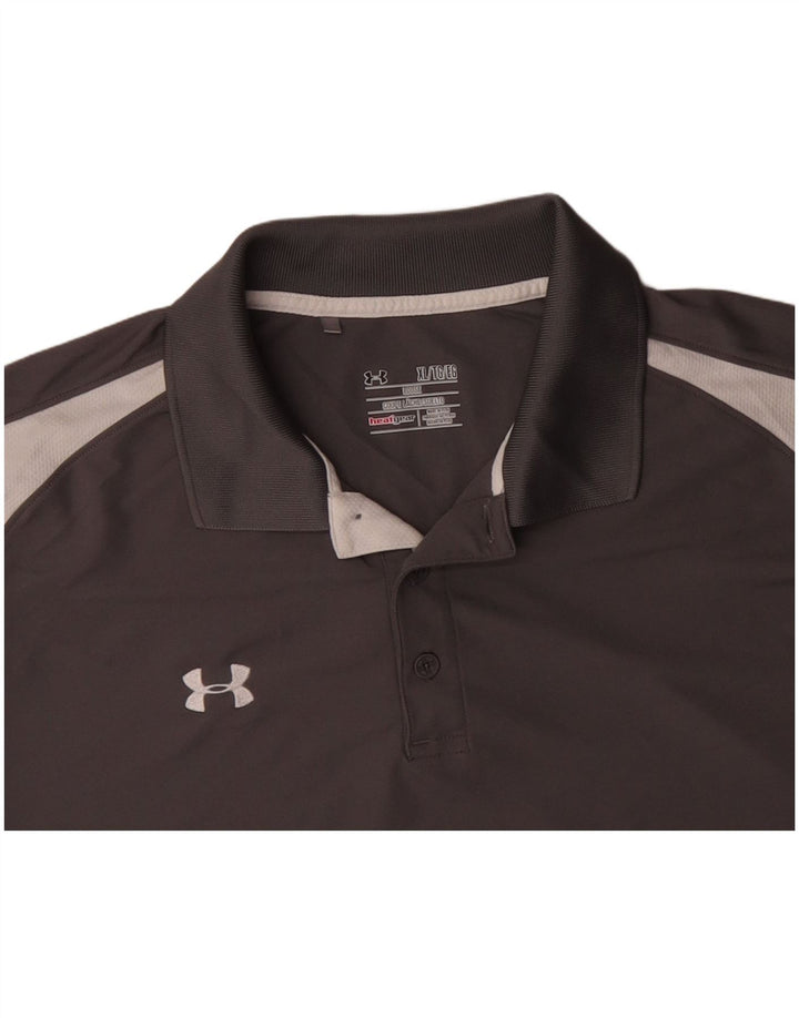 UNDER ARMOUR Herren Heat Gear Poloshirt XL Graues Colourblock-Polyester