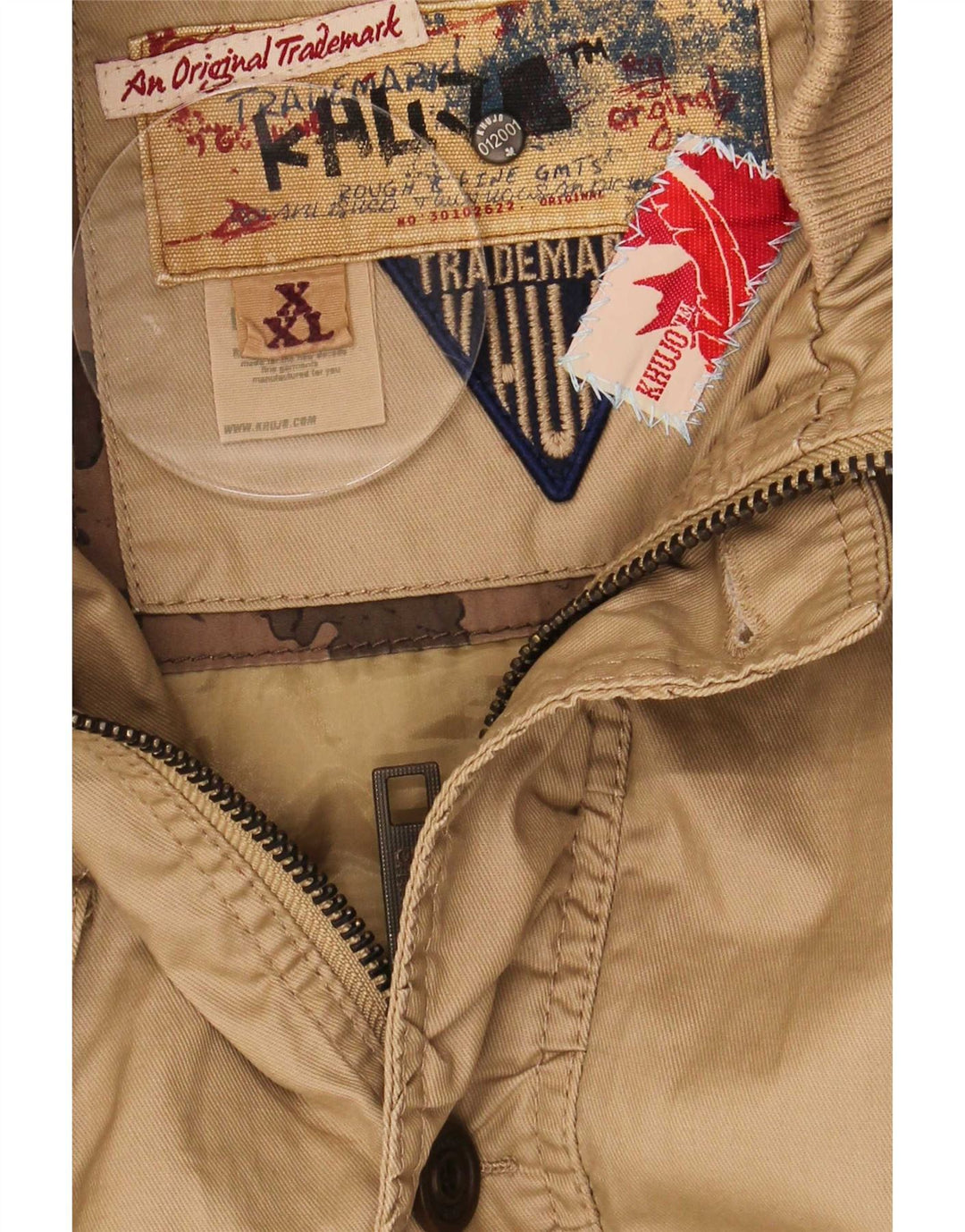 KHUJO Damen-Parkajacke mit Kapuze, UK 20 2XL, Beige, Polyester