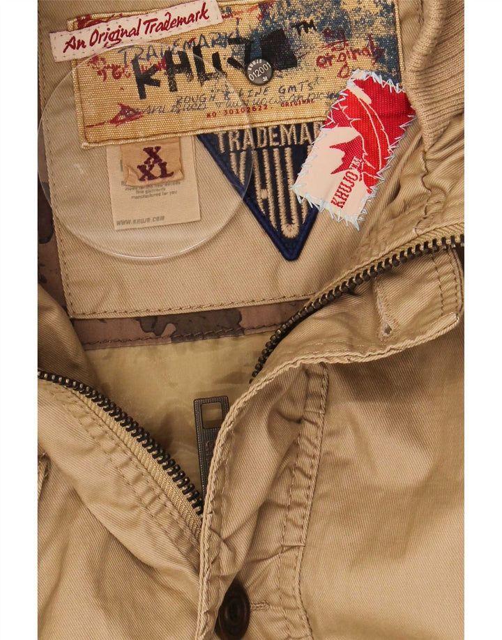 KHUJO Damen-Parkajacke mit Kapuze, UK 20 2XL, Beige, Polyester