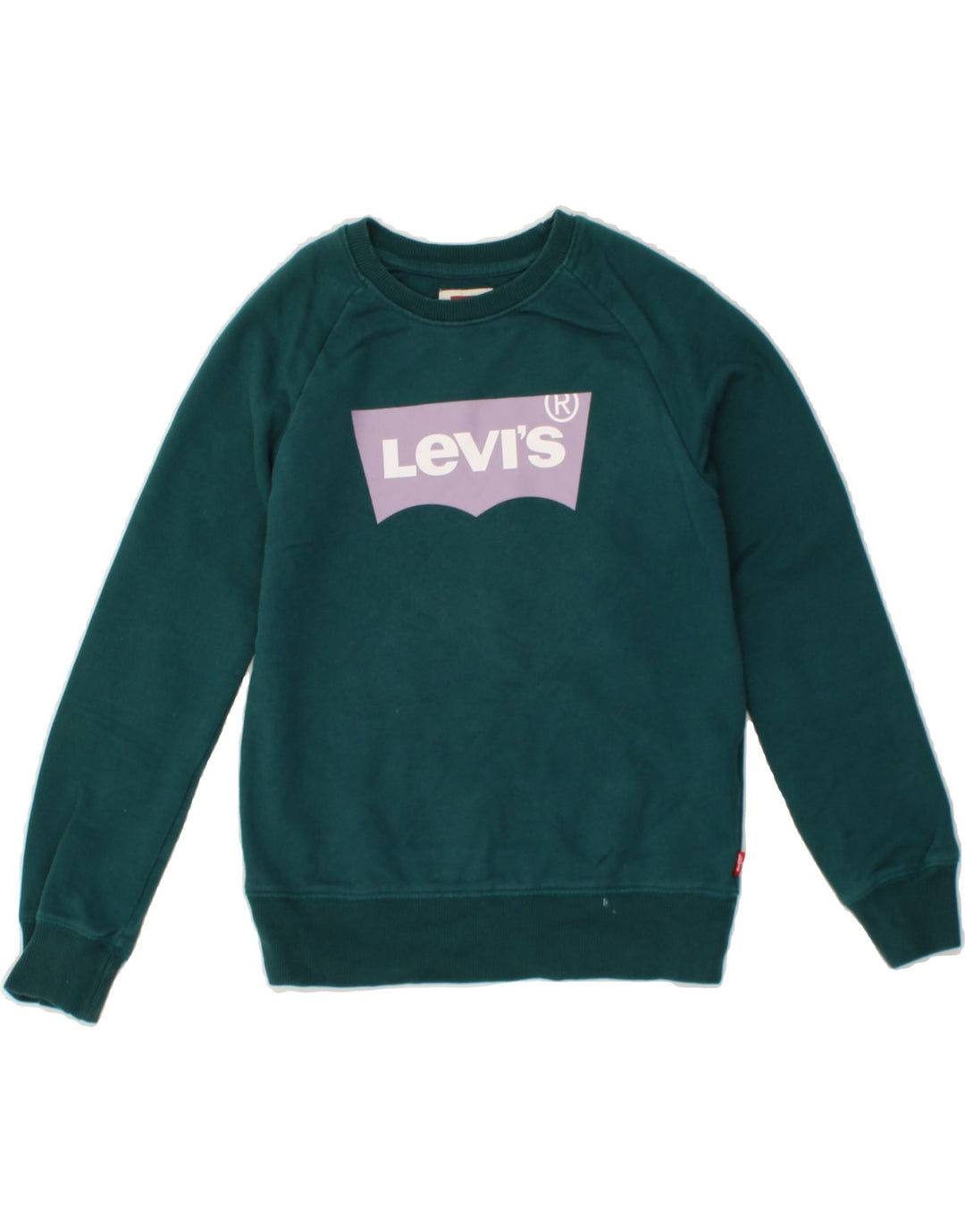 LEVI'S Boys Graphic Sweatshirt Jumper 10-11 Years Green Cotton Vintage Levi's and Second-Hand Levi's from Messina Hembry 