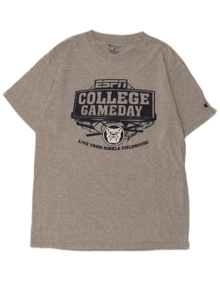 CHAMPION Mens Graphic T-Shirt Top Medium Grey Cotton