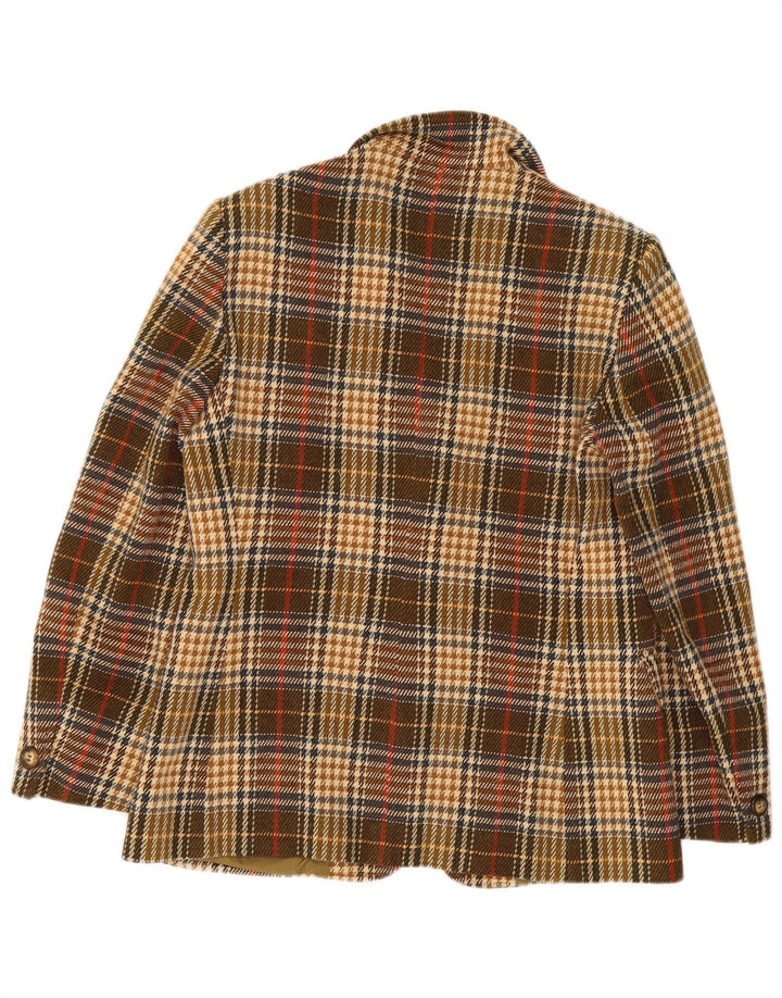 Marella Damen-Blazerjacke mit 2 Knöpfen, UK 18, XL, braun karierte Wolle
