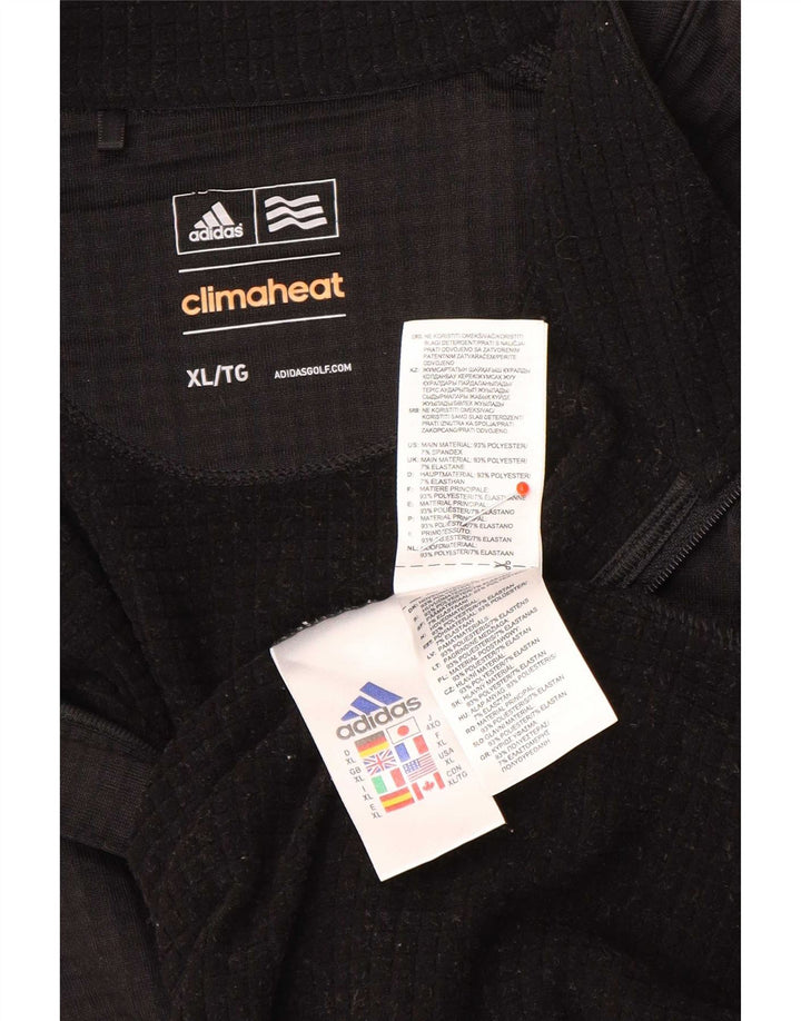 Adidas Herren Climaheat Zip Neck Pullover Trainingsanzug Top XL Schwarz Polyester