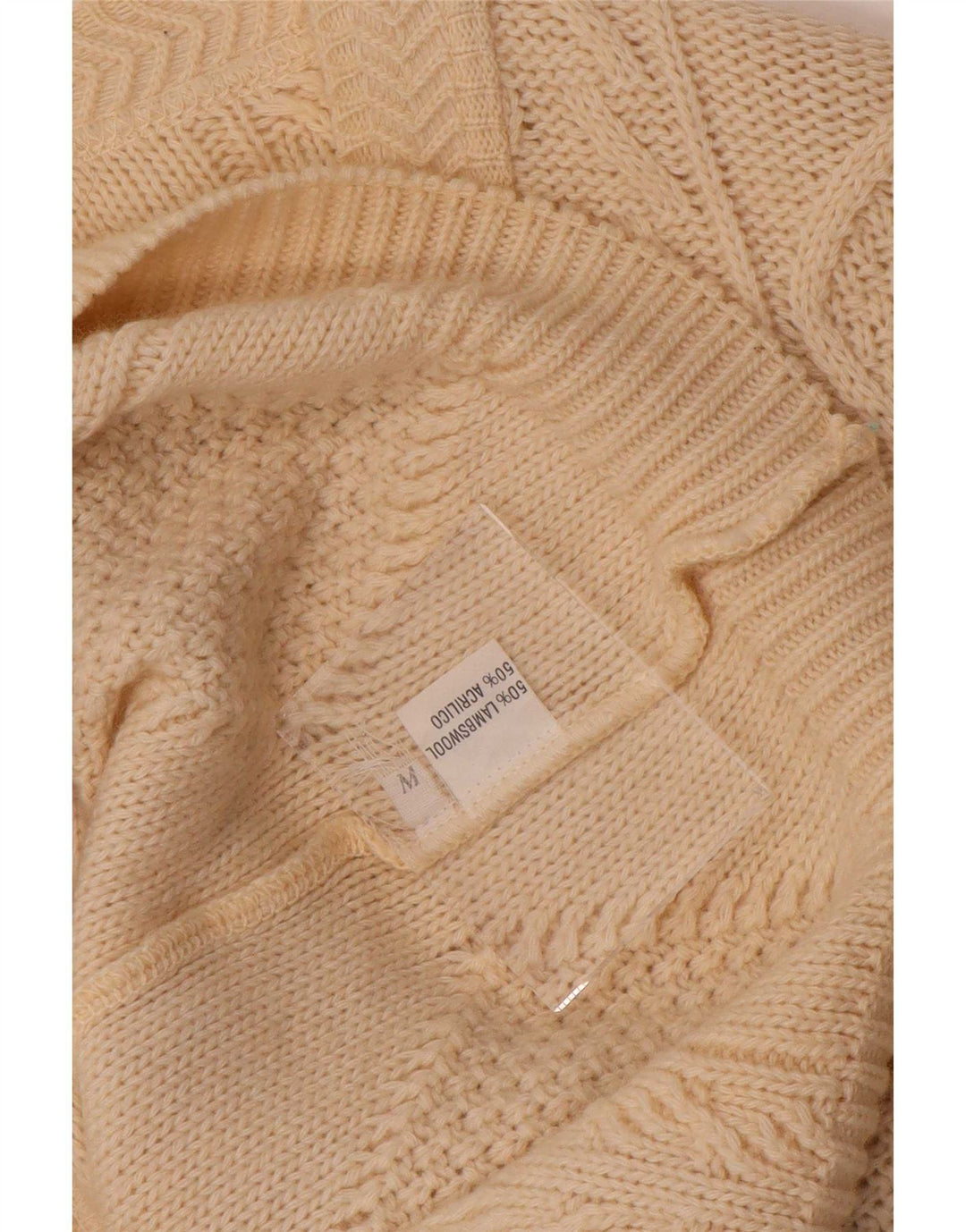 Vintage Damen Cardigan Pullover UK 14 Mittelbeige Wolle