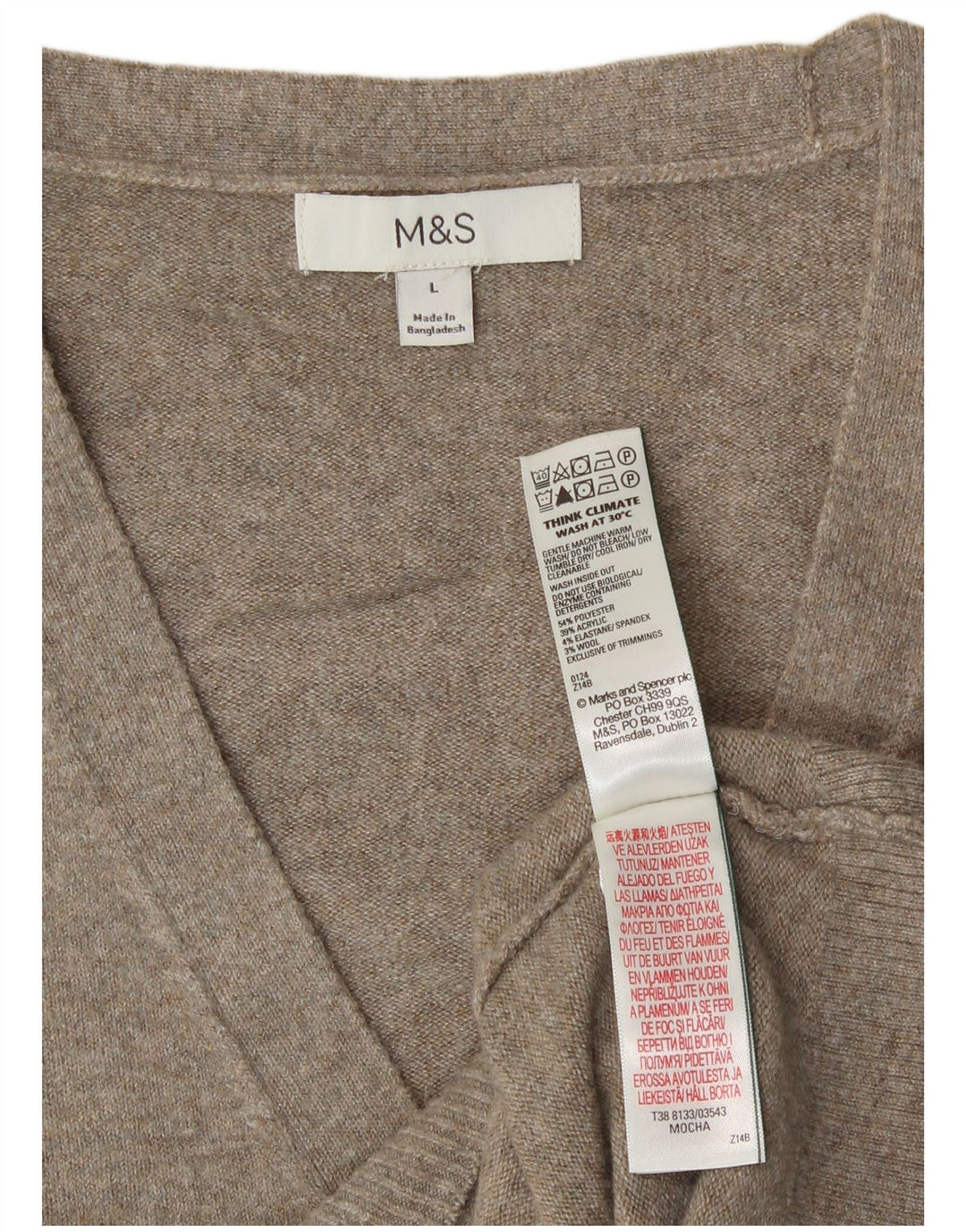 Marks & Spencer Damen-Cardigan, ärmellos, Gr. 40, Größe L, Grau