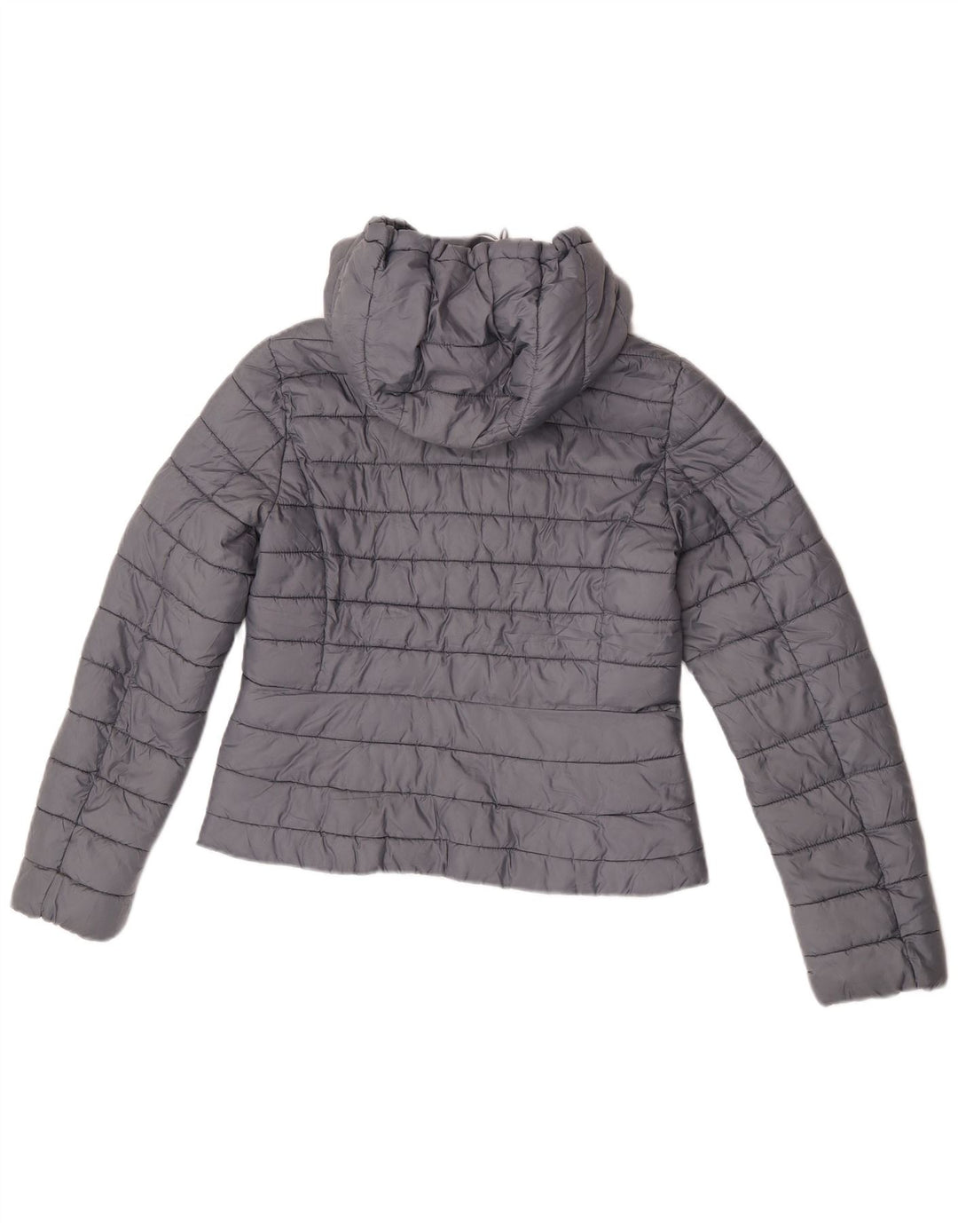 Zara Damen-Jacke mit Kapuze, gepolstert, Größe 44, Grau, Polyester