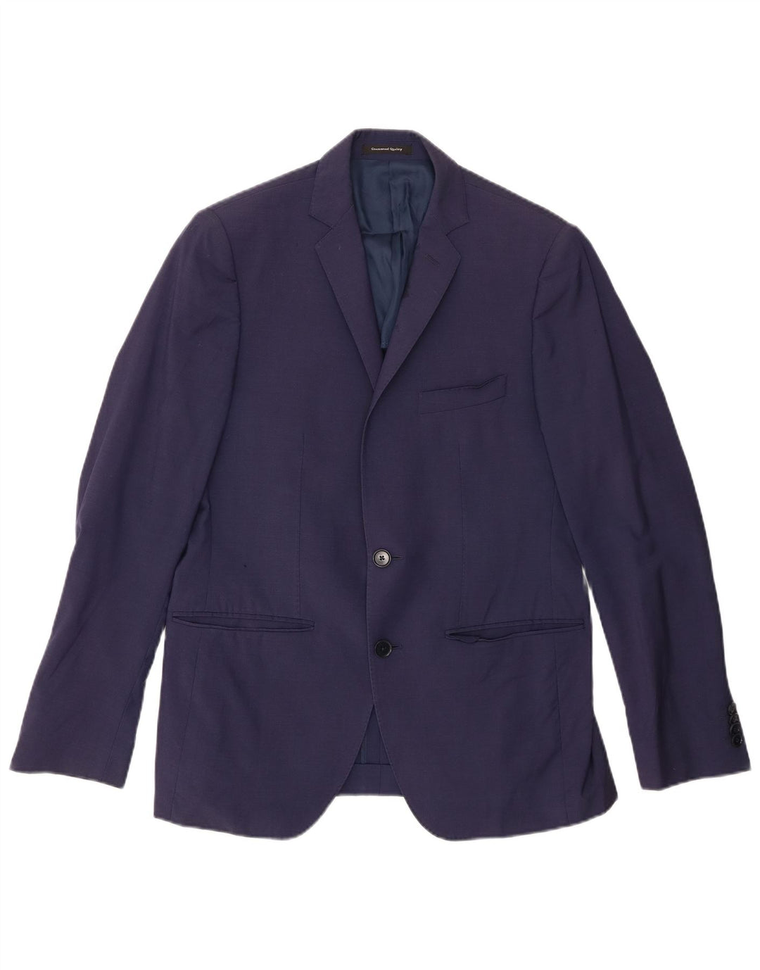 VINTAGE Herren 2-Knopf-Blazerjacke IT 48 Mittelmarineblaue Viskose