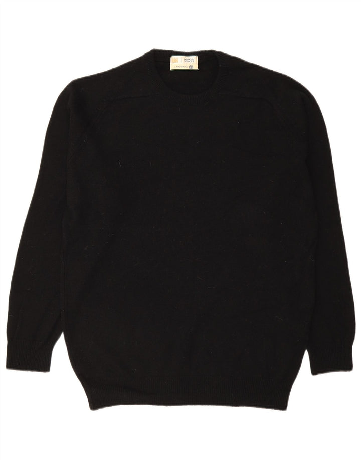 ZARA Womens Oversized Crew Neck Jumper Sweater UK 10 Small Black Lambswool