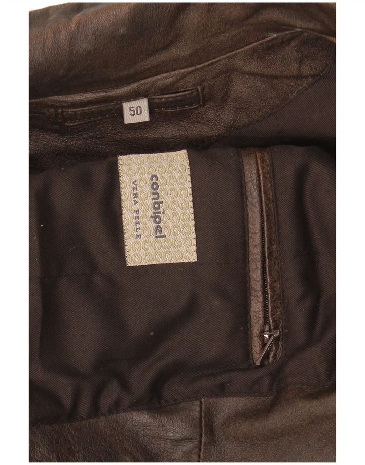 Conbipel Herren Lederjacke IT 50 großes braunes Leder