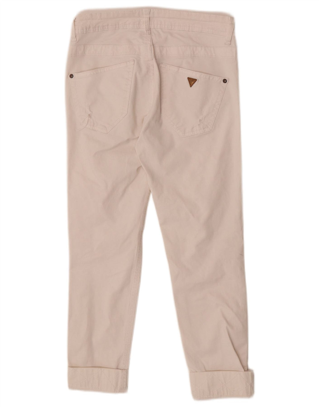 Guess Damen-Cropped-Jeans W26 L23 Weiß gefleckt