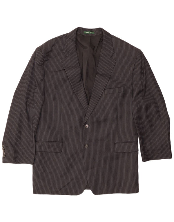 Ralph Lauren Herren-Blazer mit 2 Knöpfen, UK 42, XL, schwarze Nadelstreifenwolle