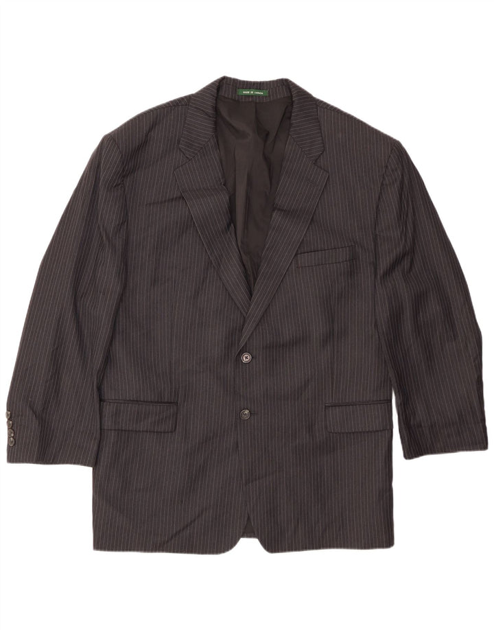 Ralph Lauren Herren-Blazer mit 2 Knöpfen, UK 42, XL, schwarze Nadelstreifenwolle