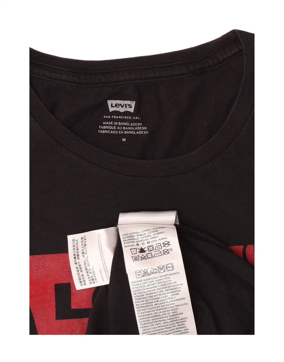 LEVI'S Womens Graphic T-Shirt Top UK 14 Medium Black Cotton