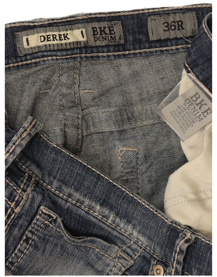 BKE Herren Derek Bootcut Jeans W36 L31 Marineblau Baumwolle