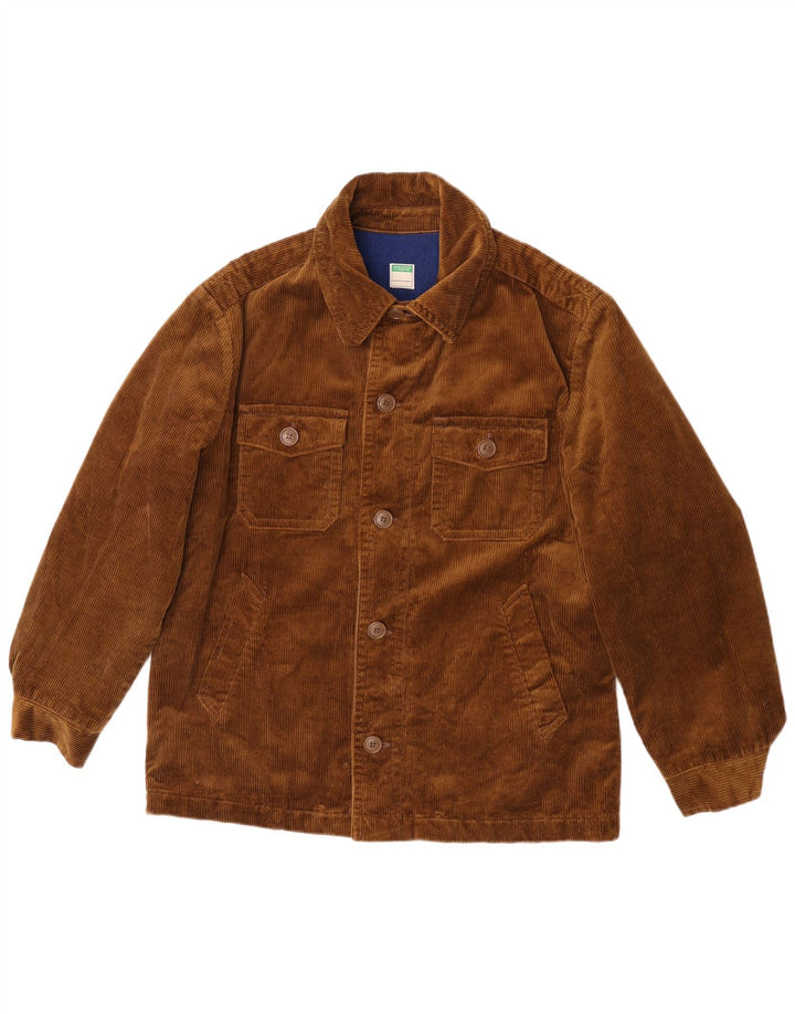 Benetton Herren Cordjacke UK 38 Medium Khaki Baumwolle