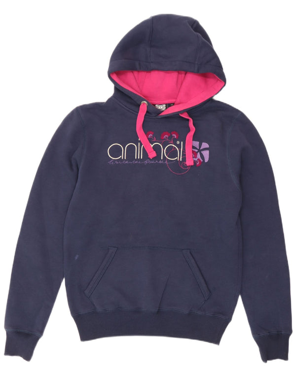 Animal Damen-Kapuzenpullover mit Grafik, UK 12, mittlere Marineblau-Baumwolle