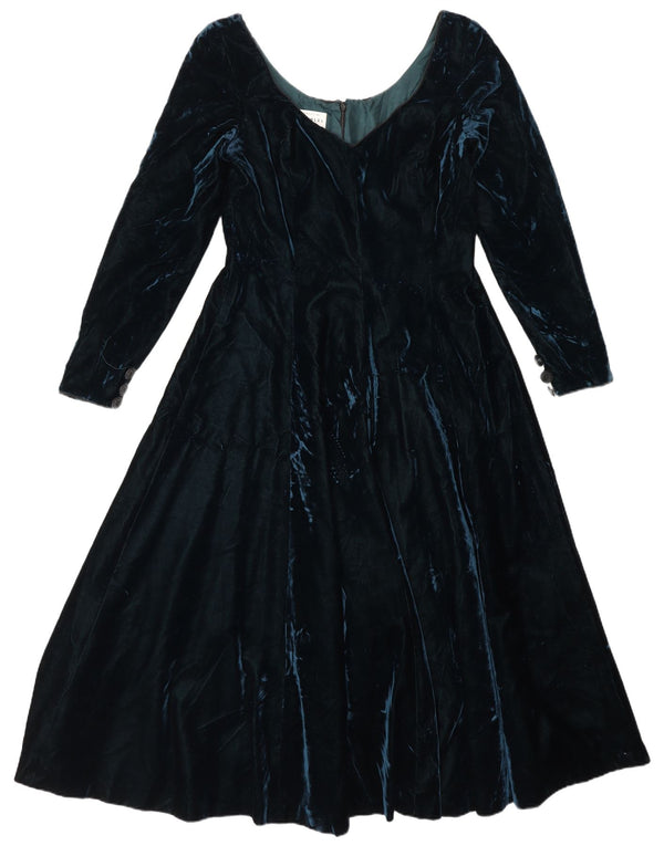 Caroline Charles Womens Long Sleeve A-Line Dress UK 14 Large Green Viscose